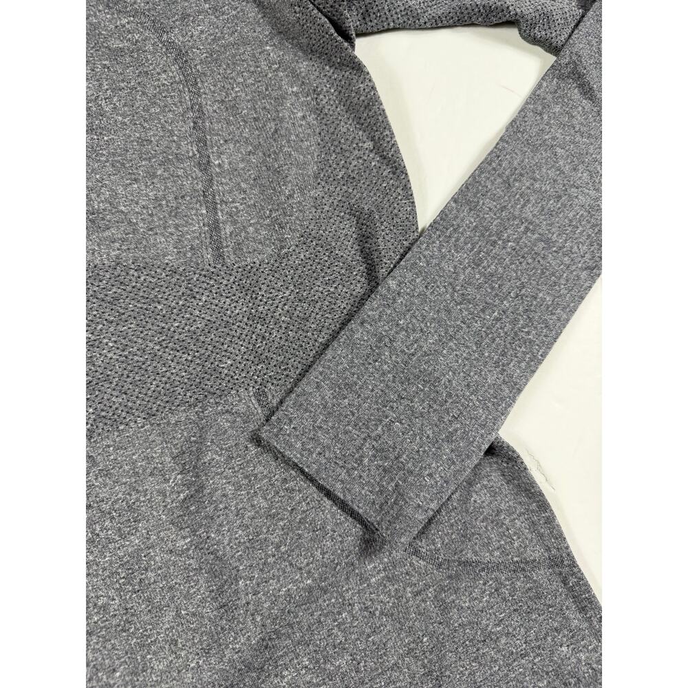 Lululemon Swiftly Tech Long Sleeve Heathered Black Seamless Running Top Size 8 - Picture 6 of 12
